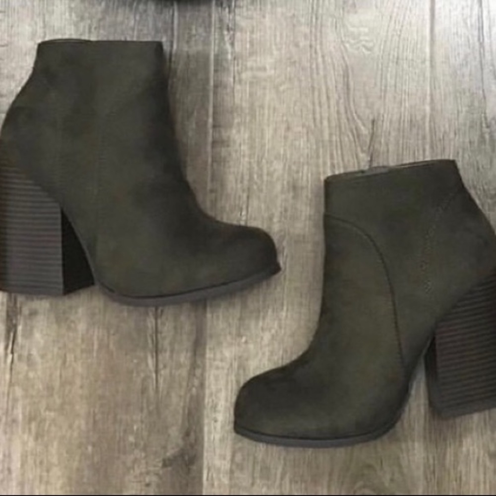 Shopdressy girl booties dark green